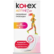 Kotex Прокладки ежедневные экстратонкие Active Deo 48 шт.