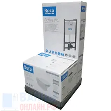Комплект 4в1 Roca (893104090) - Инсталляция Active + кнопка 32B + унитаз Dama Senso с микролифтом